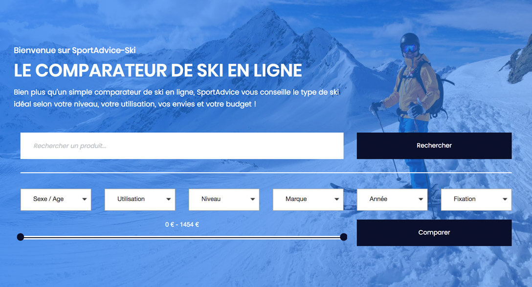 comparateur de prix de ski piste, et ski de randonnée en ligne